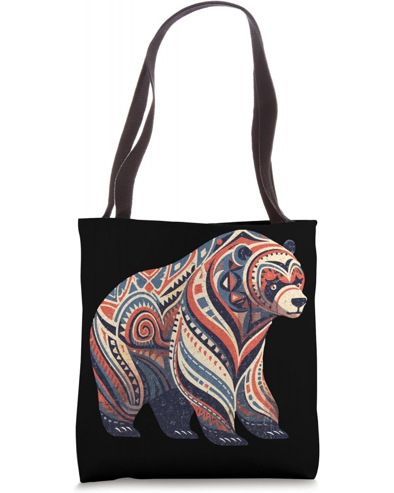 Carnivore Lovers Spirit Animal Sacred Tribal Geometric Bear Tote Bag $10.12 Totes