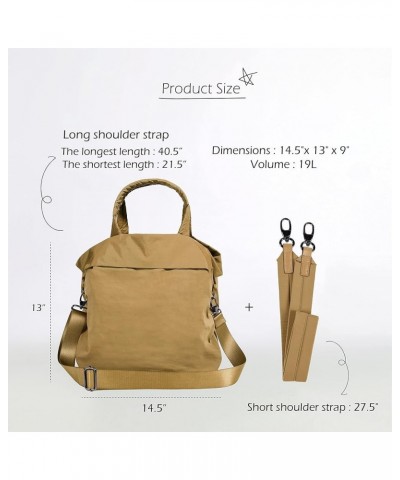 19L Multi Hobo Bags 2.0 with 2 Straps for Women, Totes Handbags, Crossbody Shoulder Bags Caramel $26.09 Totes