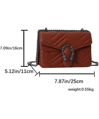 Shouder Bag and Satchel Purse for Women-Fashion Designer Crossbody PU Leather HandBags Chain Strap Evening Clutchs 828brown $...