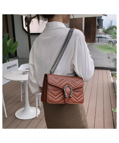 Shouder Bag and Satchel Purse for Women-Fashion Designer Crossbody PU Leather HandBags Chain Strap Evening Clutchs 828brown $...