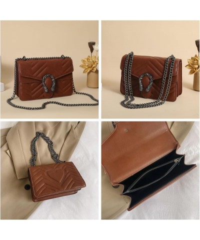 Shouder Bag and Satchel Purse for Women-Fashion Designer Crossbody PU Leather HandBags Chain Strap Evening Clutchs 828brown $...