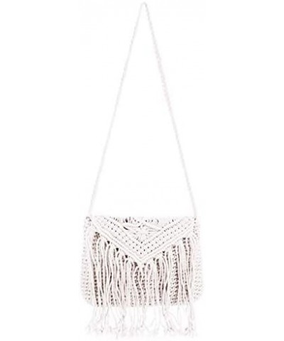 Van Caro Handwoven Cotton Straw Shoulder Bag Crochet Tassel Beach Bohemian Purse for Women 5736 Beige $13.78 Shoulder Bags