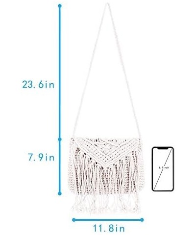 Van Caro Handwoven Cotton Straw Shoulder Bag Crochet Tassel Beach Bohemian Purse for Women 5736 Beige $13.78 Shoulder Bags