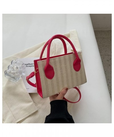 Women Fashion Female Clutch Simple Messenger Bag Lightweight All-match Casual Zipper Breathable for Birthday Gift Rose Red $8...