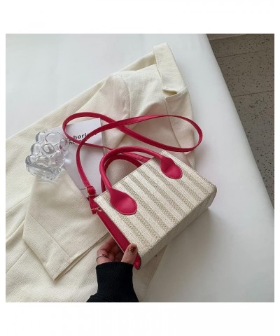 Women Fashion Female Clutch Simple Messenger Bag Lightweight All-match Casual Zipper Breathable for Birthday Gift Rose Red $8...