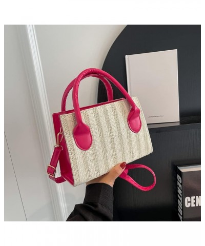 Women Fashion Female Clutch Simple Messenger Bag Lightweight All-match Casual Zipper Breathable for Birthday Gift Rose Red $8...