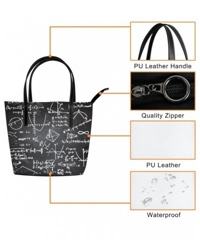 Shoulder Bag Tote Bags for Women Doodle Writing Math Formulas Leather Shopper Work Handbags Large Casual Bag $18.79 Totes