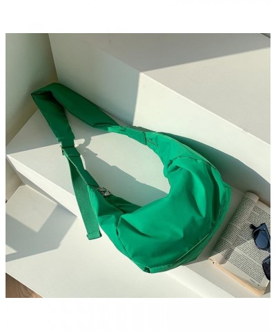 Women Nylon Crossbody Bag Casual Shoulder Bag Fashion Handbag Set Versatile Solid Adjustable Shoulder Straps Ladie Green $11....