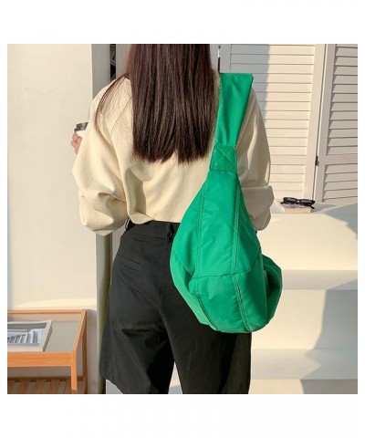 Women Nylon Crossbody Bag Casual Shoulder Bag Fashion Handbag Set Versatile Solid Adjustable Shoulder Straps Ladie Green $11....