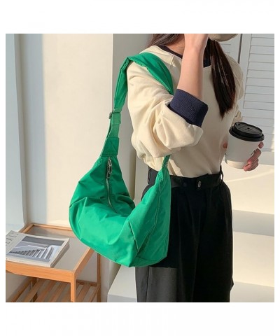 Women Nylon Crossbody Bag Casual Shoulder Bag Fashion Handbag Set Versatile Solid Adjustable Shoulder Straps Ladie Green $11....