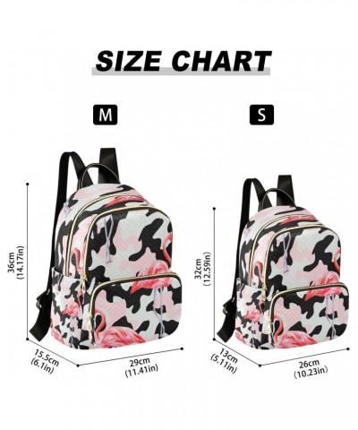 Pink Flamingo on Camo Camouflage Backpack Purse for Women Travel Handbag Shoulder Bag $20.29 Backpacks