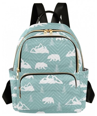 Winter Polar Bear Backpack for Women Shoulder Bag Lightweight Mini Backpack Casual Daypack for Travel Small(11.41'' x 6.1'' x...