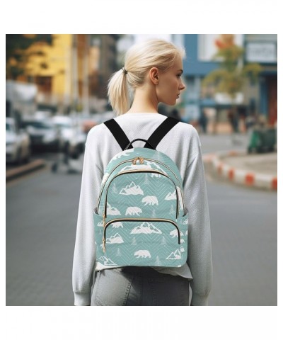 Winter Polar Bear Backpack for Women Shoulder Bag Lightweight Mini Backpack Casual Daypack for Travel Small(11.41'' x 6.1'' x...