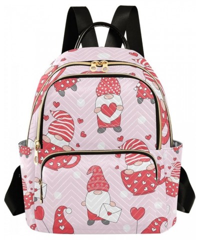 Women Backpack Gnome Romance Cupcake Balloon Anti-Theft Travel Backpack with Luggage Belt Lightweight Handbag Roomy Double Zi...