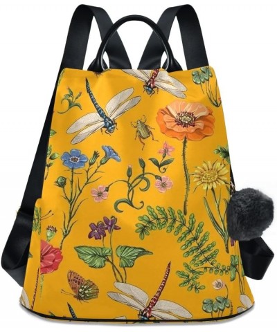 Backpack Purse for Women Fashion Travel Anti-theft Dragonfly Flower Daypack Casual Shoulder Bag Medium Size $23.51 Backpacks