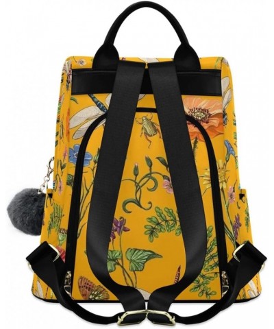 Backpack Purse for Women Fashion Travel Anti-theft Dragonfly Flower Daypack Casual Shoulder Bag Medium Size $23.51 Backpacks