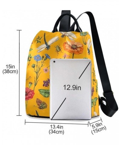 Backpack Purse for Women Fashion Travel Anti-theft Dragonfly Flower Daypack Casual Shoulder Bag Medium Size $23.51 Backpacks