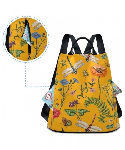 Backpack Purse for Women Fashion Travel Anti-theft Dragonfly Flower Daypack Casual Shoulder Bag Medium Size $23.51 Backpacks