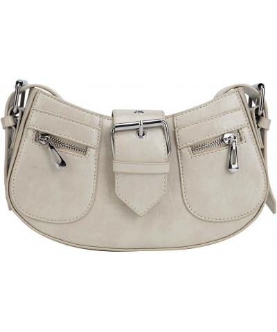 Purse for Women Punk Style Shoulder Bag Retro Leather Crossbody Bag with Adjustable Straps Handbags B199-beige $20.29 Totes