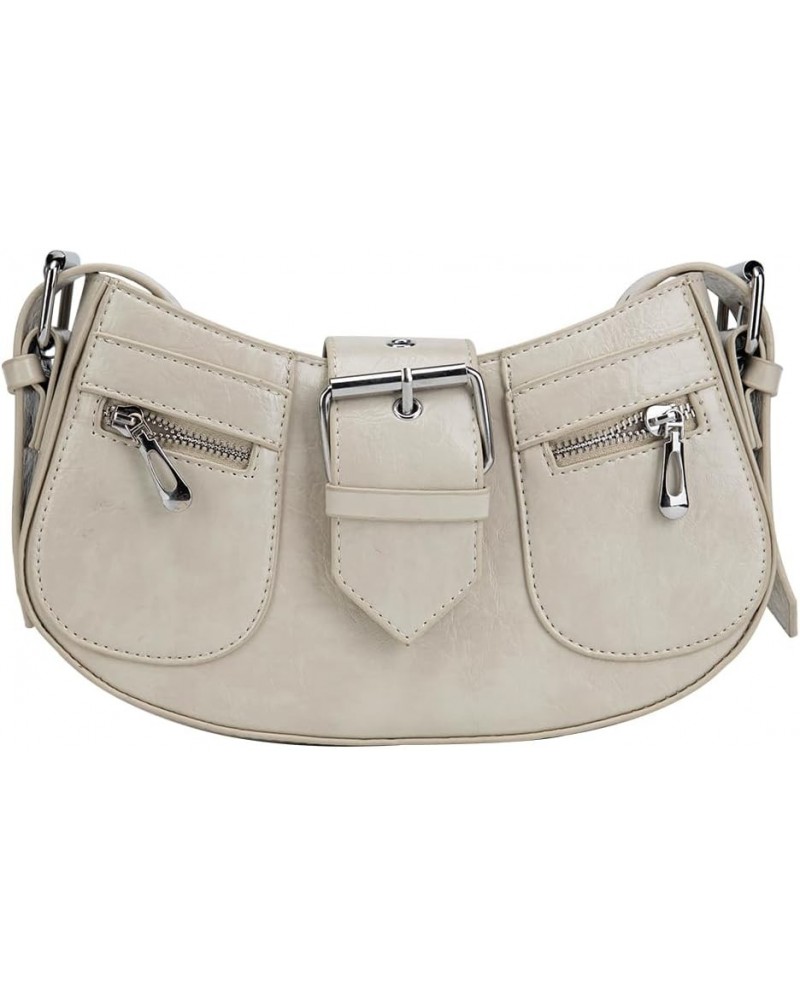 Purse for Women Punk Style Shoulder Bag Retro Leather Crossbody Bag with Adjustable Straps Handbags B199-beige $20.29 Totes