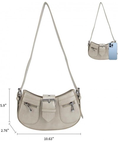 Purse for Women Punk Style Shoulder Bag Retro Leather Crossbody Bag with Adjustable Straps Handbags B199-beige $20.29 Totes