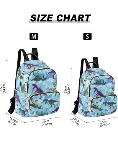 Mini Backpack for Women, Dinosaur Skeleton Tie Dye Travel Backpack Purse for Ladies, Small Bookbag Daypack Shoulder Bag S Mul...