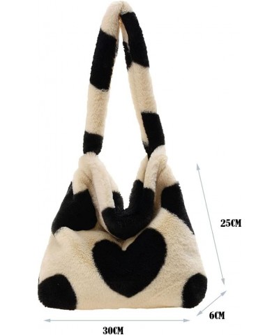 Shoulr Bags for Women P Tote Unrarm Bags t Fluffy Casl Shoulr s 02-black Heart $12.18 Totes