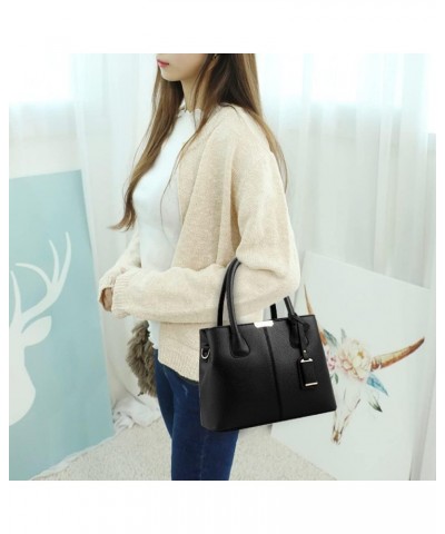 Women Handbag PU Leather Top Handle Handbag Simple Style Office Bag Shoulder Bag with Long Shoulder Strap-White Gray $41.22 T...