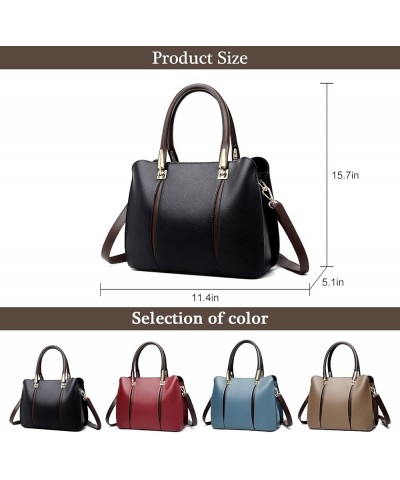 Soft Leather Handbags for Womens Top-Handle Tote Shoulder Bag Casual Crossbody Bags Hobo Purses Red $34.64 Totes