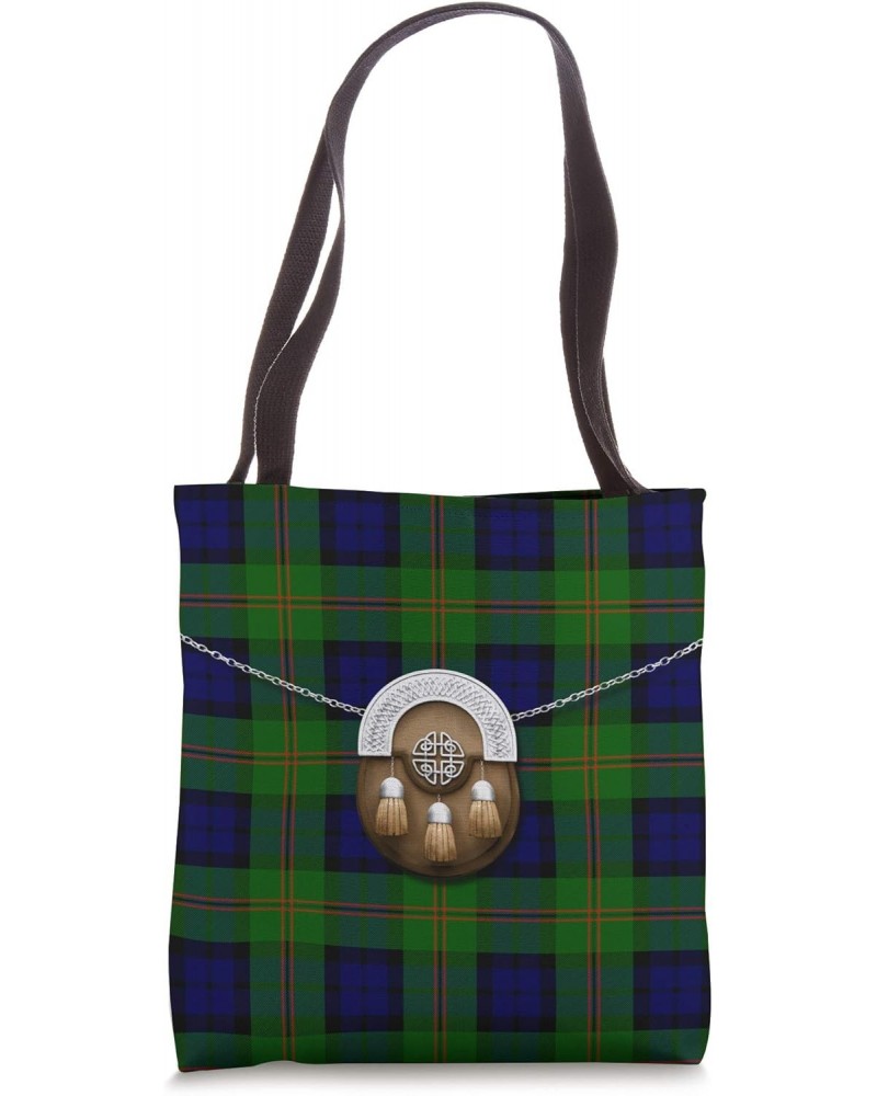 Scottish Clan Dundas Tartan Plaid With Sporran Tote Bag $12.87 Totes