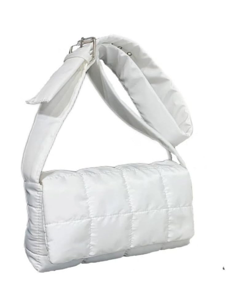 Sponge pillow Puffer Shoulder Bag Soft Padded Down Winter Tote Bag Simple Space Handbag Crossbody Bag for Women White $10.29 ...