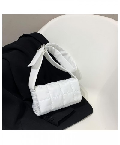 Sponge pillow Puffer Shoulder Bag Soft Padded Down Winter Tote Bag Simple Space Handbag Crossbody Bag for Women White $10.29 ...