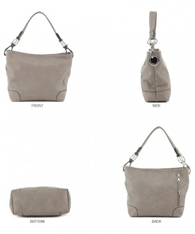 Lydia Concealed Carry Lock and Key Hobo Handbag Grey $31.85 Hobo Bags