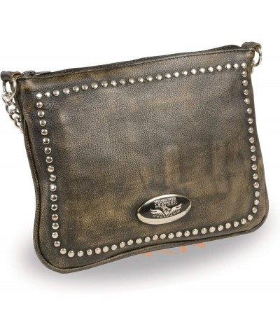 MP8810 Women's Distress Brown Chain Strap Riveted Shoulder Bag Distressed Brown $28.04 Shoulder Bags