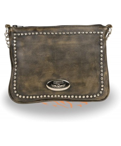 MP8810 Women's Distress Brown Chain Strap Riveted Shoulder Bag Distressed Brown $28.04 Shoulder Bags