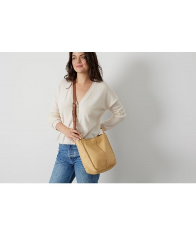 Los Feliz Crossbody Bag in Leather, Large, Unlined Purse with Single Adjustable Shoulder Strap Buttercup $50.82 Crossbody Bags