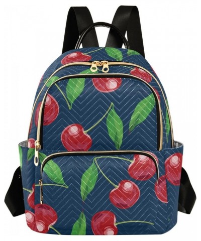 Beautiful Summer Cherries Women Backpack Purse Shoulder Bag Color Medium $17.81 Backpacks