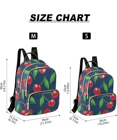 Beautiful Summer Cherries Women Backpack Purse Shoulder Bag Color Medium $17.81 Backpacks