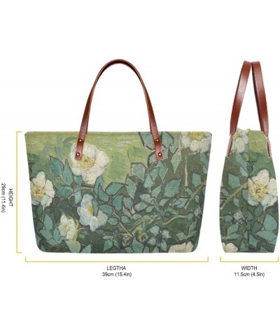 Women's Tote Shoulder Bags Van Gogh Art 3D Printed Top Handle Satchel Handbags Wild Roses $23.77 Totes