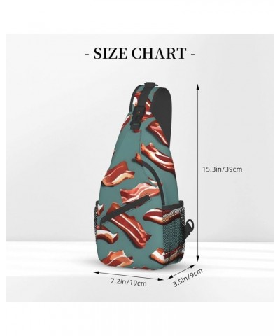 Colorful Musical Note Crossbody Bag Chest Shoulder Bag Small Casual Backpack Suitable For Women Men Hiking Streaky Bacon Patt...