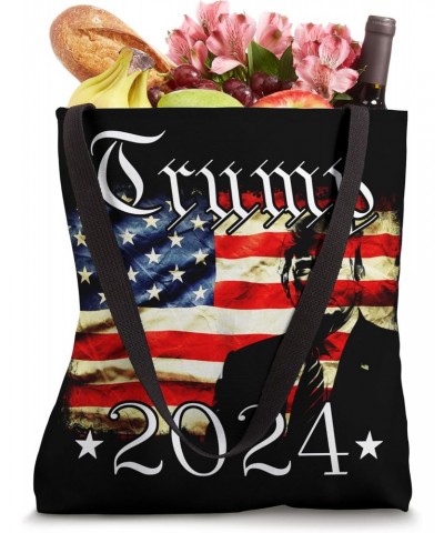 Donald Trump 2024 vintage American flag patriotic July 4th 3 Tote Bag $10.92 Totes