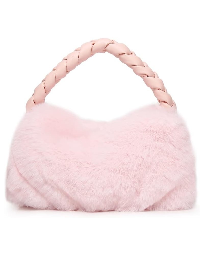 Fluffy Tote Handbag for Women, Faux Fur Purse Fuzzy Top Handle Handbag Furry Cute Bag Plush Clutch Purse Pink $11.72 Totes