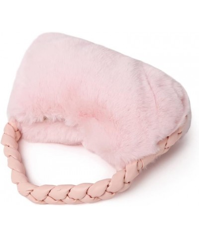 Fluffy Tote Handbag for Women, Faux Fur Purse Fuzzy Top Handle Handbag Furry Cute Bag Plush Clutch Purse Pink $11.72 Totes