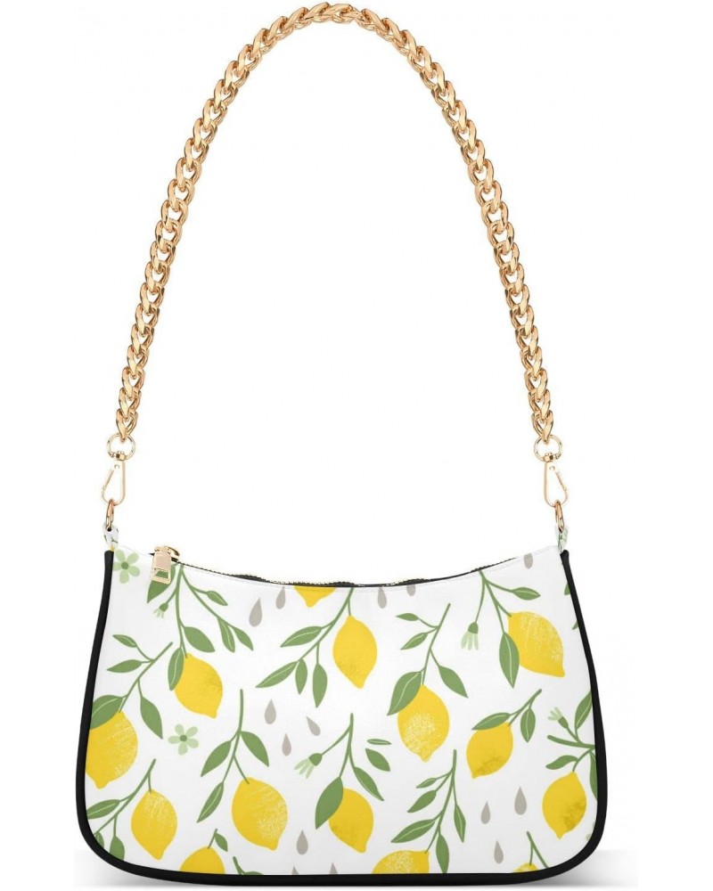 Yellow Lemons Fruit Shoulder Bag for Women Small Purse Chain Purses Shoulder Bag Arm Purse with Chain Strap for Women $12.30 ...