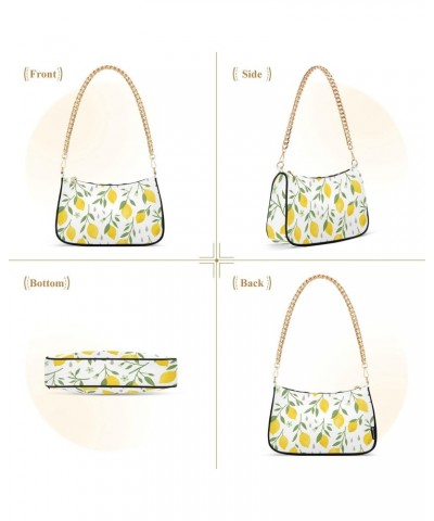 Yellow Lemons Fruit Shoulder Bag for Women Small Purse Chain Purses Shoulder Bag Arm Purse with Chain Strap for Women $12.30 ...