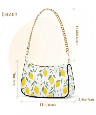 Yellow Lemons Fruit Shoulder Bag for Women Small Purse Chain Purses Shoulder Bag Arm Purse with Chain Strap for Women $12.30 ...