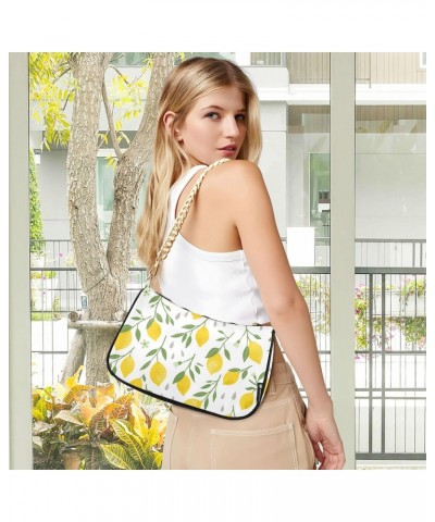 Yellow Lemons Fruit Shoulder Bag for Women Small Purse Chain Purses Shoulder Bag Arm Purse with Chain Strap for Women $12.30 ...