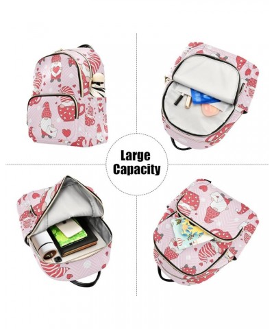 Women Backpack Gnome Romance Cupcake Balloon Anti-Theft Travel Backpack with Luggage Belt Lightweight Handbag Roomy Double Zi...