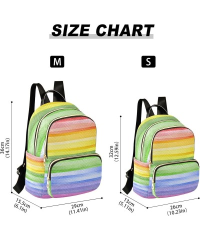 Rainbow Stripes Backpack for Women, Shoulder Bag Lightweight Mini Backpack Casual Daypack Back Pack Small(11.41'' x 6.1'' x 1...