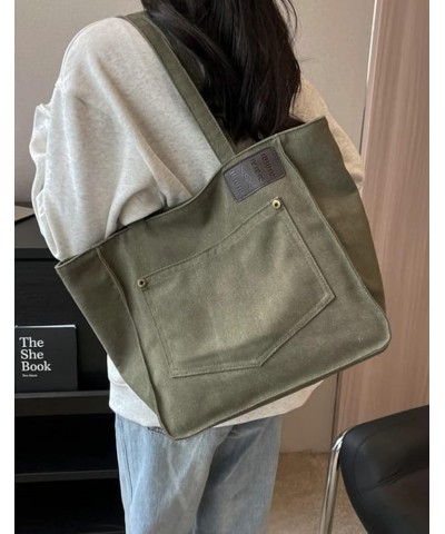 Women's Hobo Bag Canvas Shoulder Bag Large Totes Handbag Purse Shopping Commuting Top Handle Bag Green $15.26 Totes